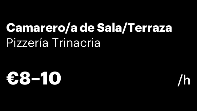 Camarero/a de Sala/Terraza