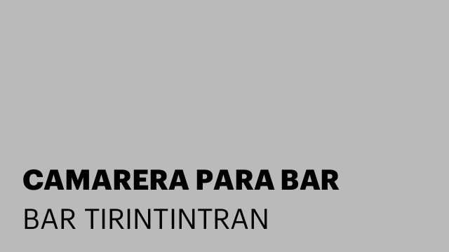 CAMARERA PARA BAR