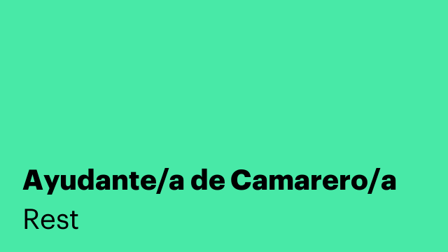 Ayudante/a de Camarero/a