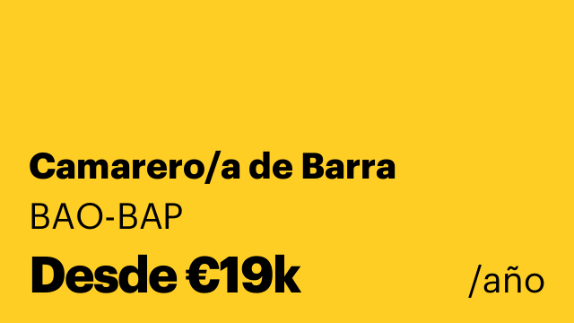 Camarero/a de Barra