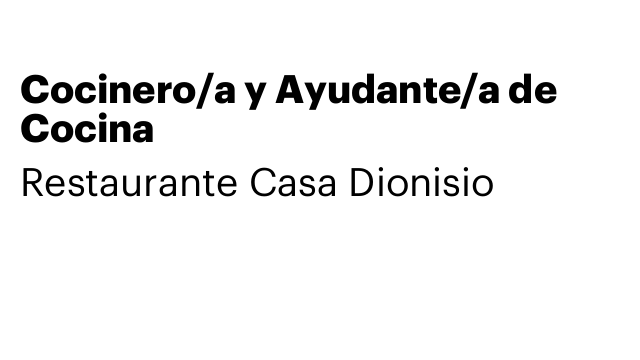Cocinero/a y Ayudante/a de Cocina