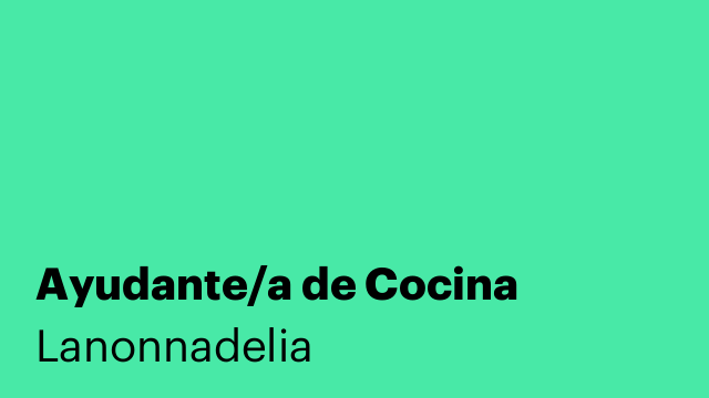 Ayudante/a de Cocina