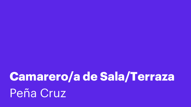 Camarero/a de Sala/Terraza