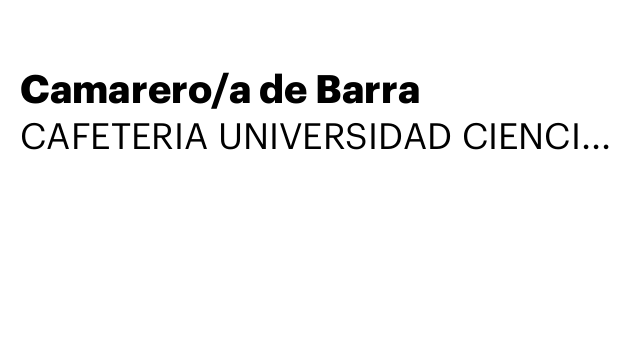 Camarero/a de Barra