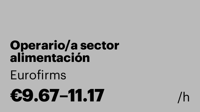 Operario/a sector alimentación