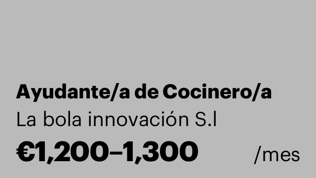 Ayudante/a de Cocinero/a