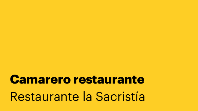 Camarero restaurante