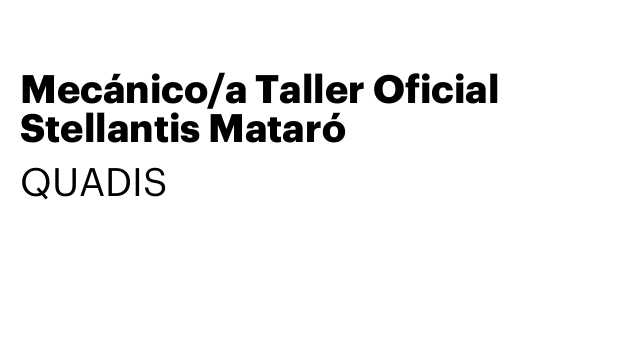 Mecánico/a Taller Oficial Stellantis Mataró