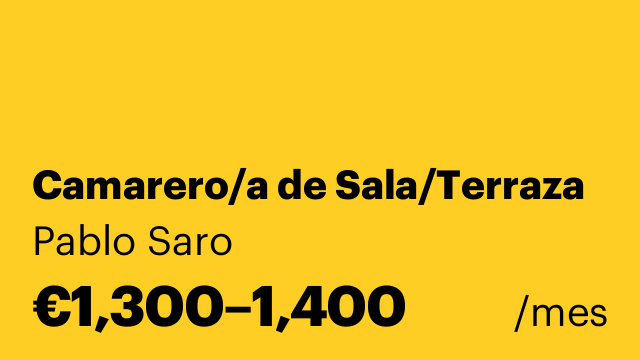 Camarero/a de Sala/Terraza