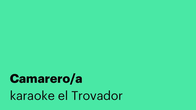 Camarero/a