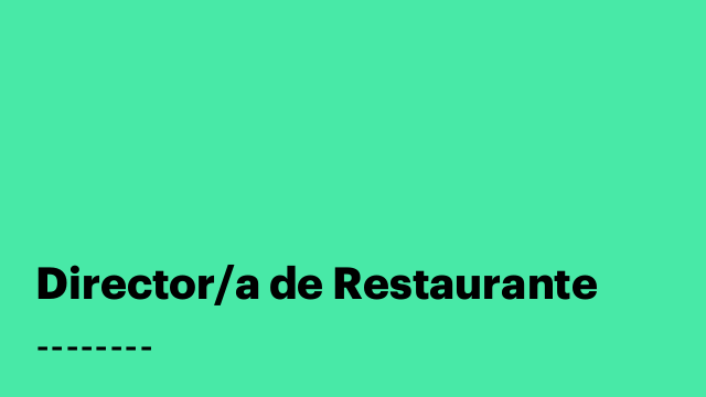 Director/a de Restaurante