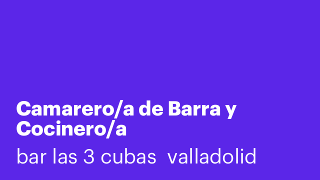 Camarero/a de Barra y Cocinero/a