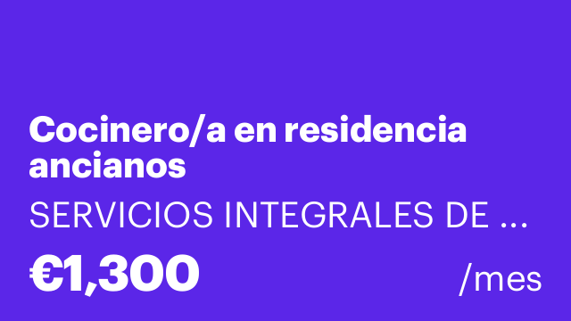 Cocinero/a en residencia ancianos