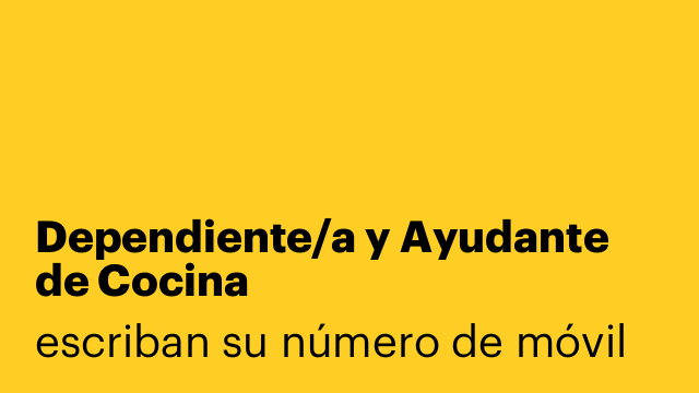 Dependiente/a y Ayudante de Cocina