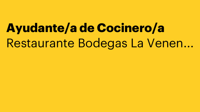 Ayudante/a de Cocinero/a