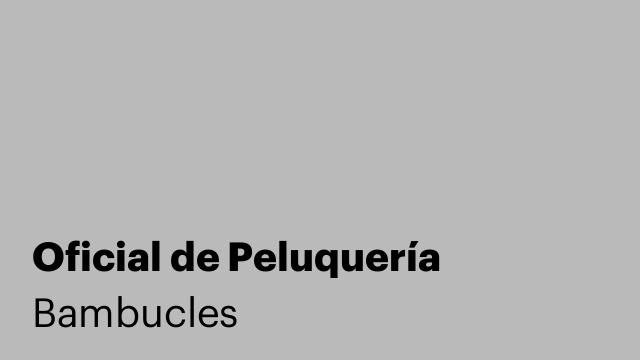 Oficial de Peluquería