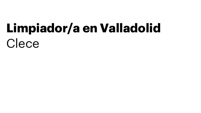 Limpiador/a en Valladolid