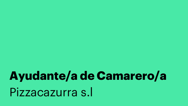 Ayudante/a de Camarero/a