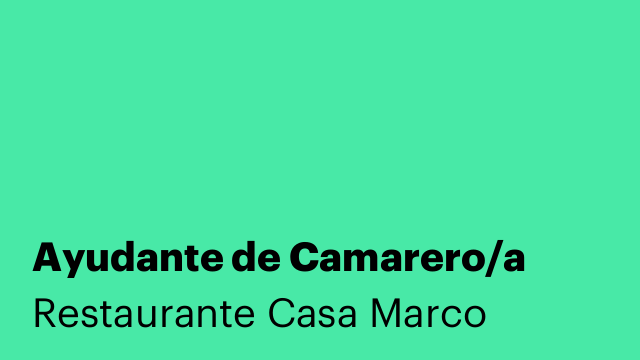 Ayudante de Camarero/a