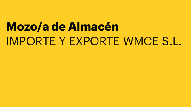 Mozo/a de Almacén