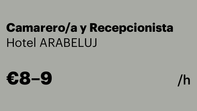 Camarero/a y Recepcionista