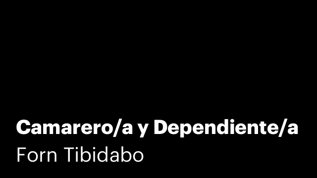 Camarero/a y Dependiente/a