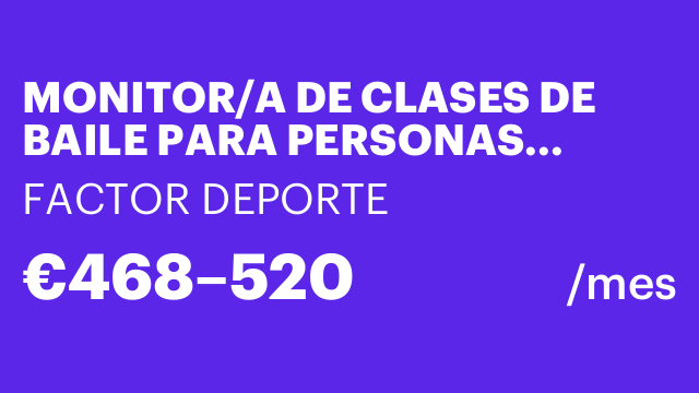 MONITOR/A DE CLASES DE BAILE PARA PERSONAS MAYORES