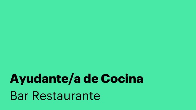 Ayudante/a de Cocina