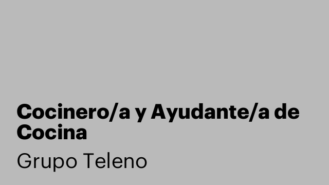 Cocinero/a y Ayudante/a de Cocina