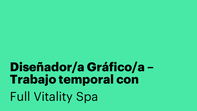 Diseñador/a Gráfico/a – Trabajo temporal con posibilidad de continuidad