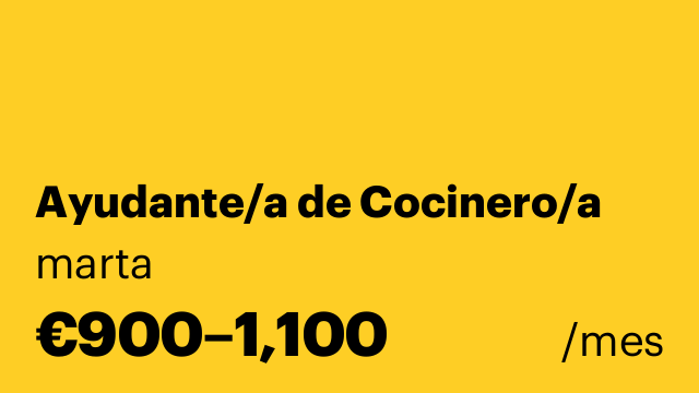 Ayudante/a de Cocinero/a