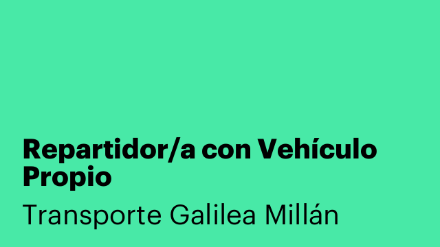 Repartidor/a con Vehículo Propio
