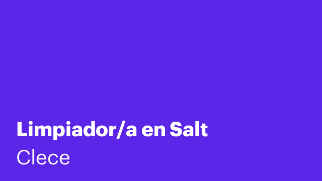 Limpiador/a en Salt