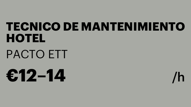 TECNICO DE MANTENIMIENTO HOTEL