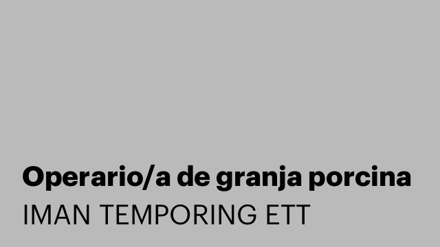 Operario/a de granja porcina