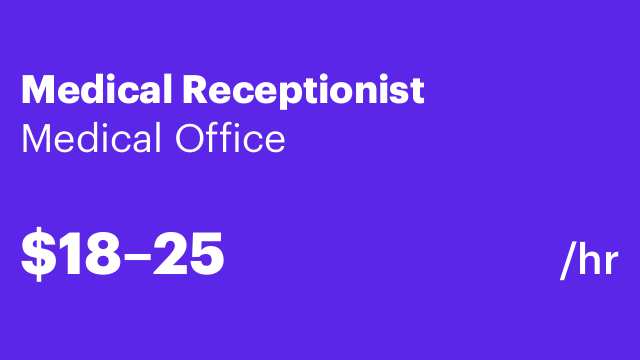 Medical Receptionist