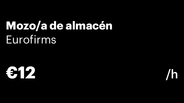 Mozo/a de almacén
