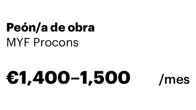 Peón/a de obra