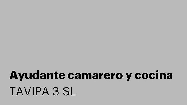 Ayudante camarero y cocina