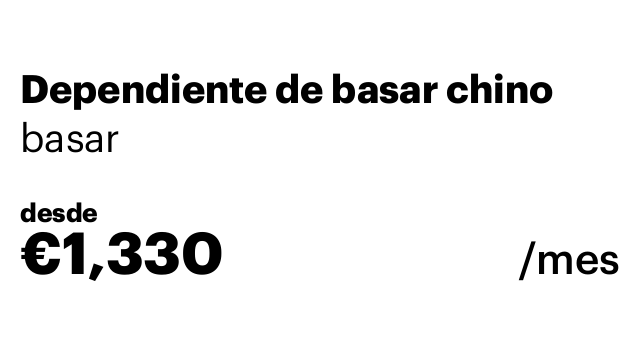 Dependiente de basar chino