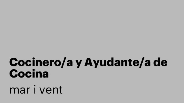 Cocinero/a y Ayudante/a de Cocina