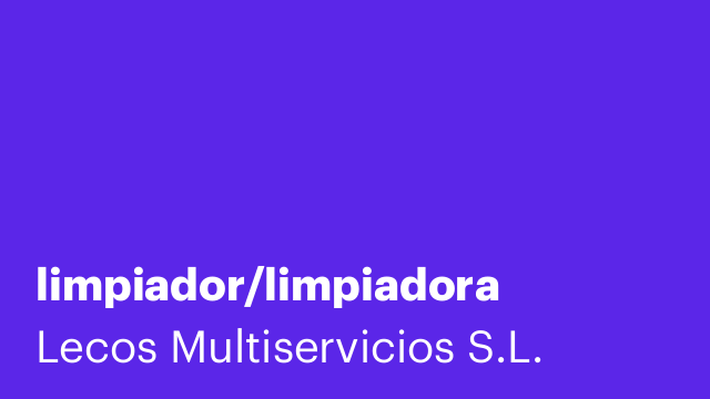 limpiador/limpiadora