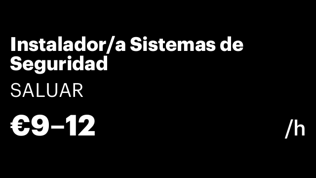 Instalador/a Sistemas de Seguridad