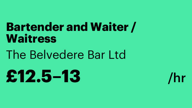 Bartender and Waiter / Waitress