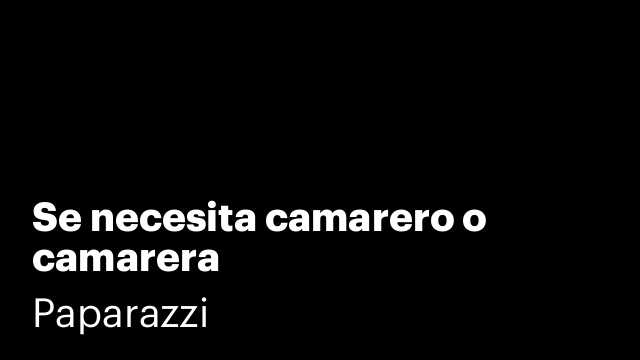 Se necesita camarero o camarera