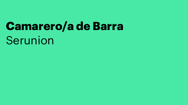 Camarero/a de Barra