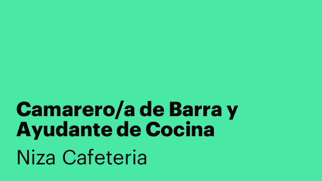 Camarero/a de Barra y Ayudante de Cocina