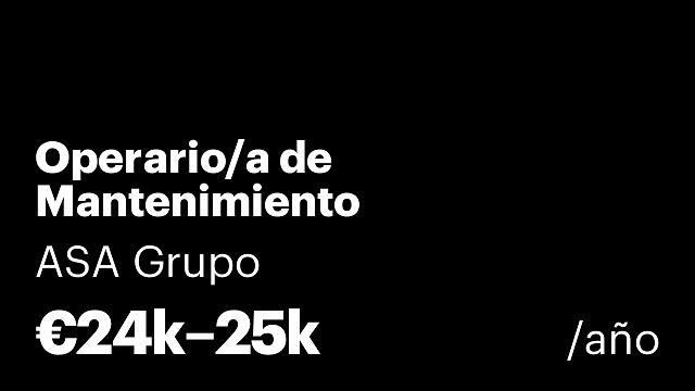 Operario/a de Mantenimiento