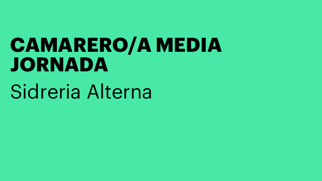CAMARERO/A MEDIA JORNADA