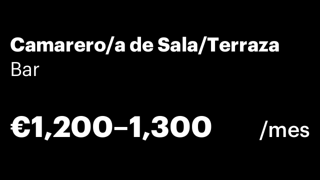 Camarero/a de Sala/Terraza